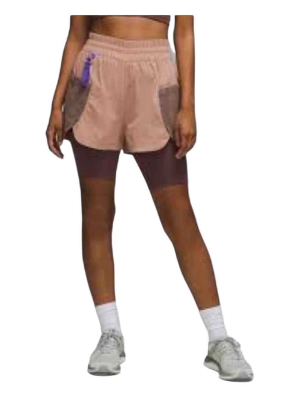 Lululemon Womens Pink Clay 4" Drop In Pocket High Rise Hiking Shorts Size 2